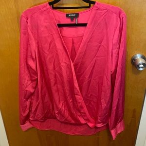 Pink DKNY Cross-Over Blouse